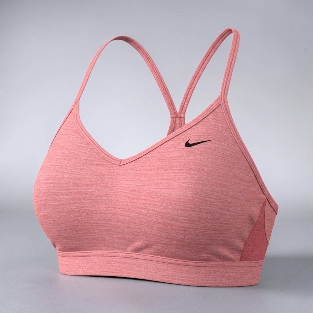 Nike Dri-FIT Indy Sports Bra Pink Space Dye Adjustable Straps Medium Low Impact